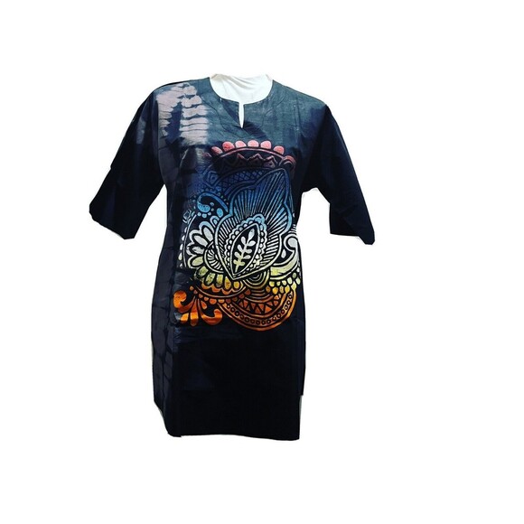 Authentic African Batik Tie and Dye short sleeve Unisex - Picture 2 of 4